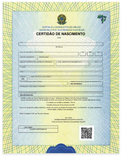 Certidão de nascimento